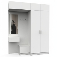 Набор мебели для прихожей "Марсель-259" МР 01-259 В2490 Ш2000 Г580 (ЛДСП Белый премиум) Набор мебели для прихожей "Марсель-259" МР 01-259 В2490 Ш2000 Г580 (ЛДСП Белый премиум)